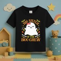 Big Sister Boo Crew Ghost Matching Family Halloween Toddler T-Shirt thumb 3