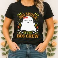 Big Sister Boo Crew Ghost Matching Family Halloween Women's T-Shirt thumb 2