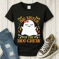 Big Sister Boo Crew Ghost Matching Family Halloween Women's T-Shirt thumb 3