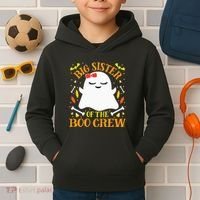 Big Sister Boo Crew Ghost Matching Family Halloween Kids Hoodie thumb 2