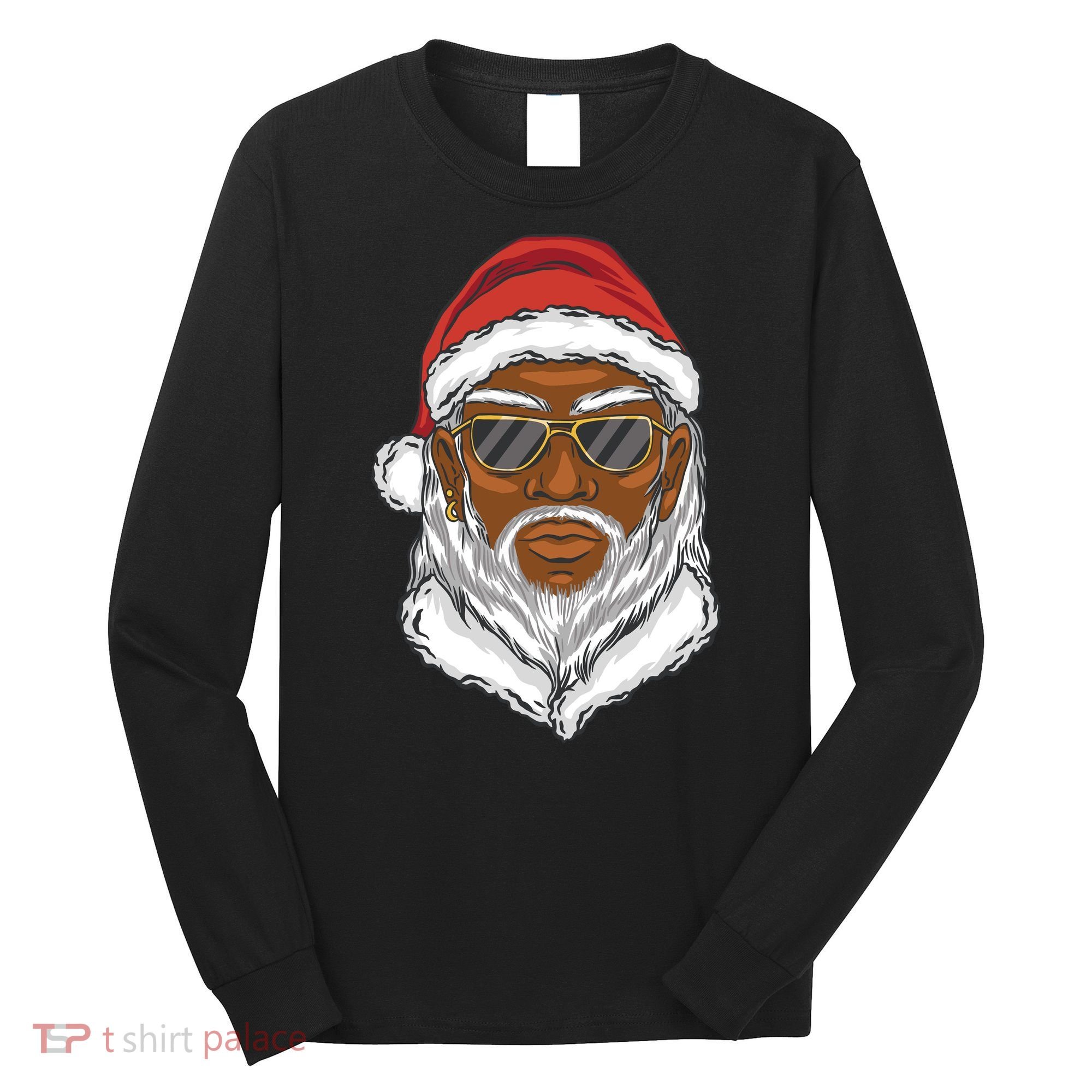 Black Santa Long Sleeve Shirt