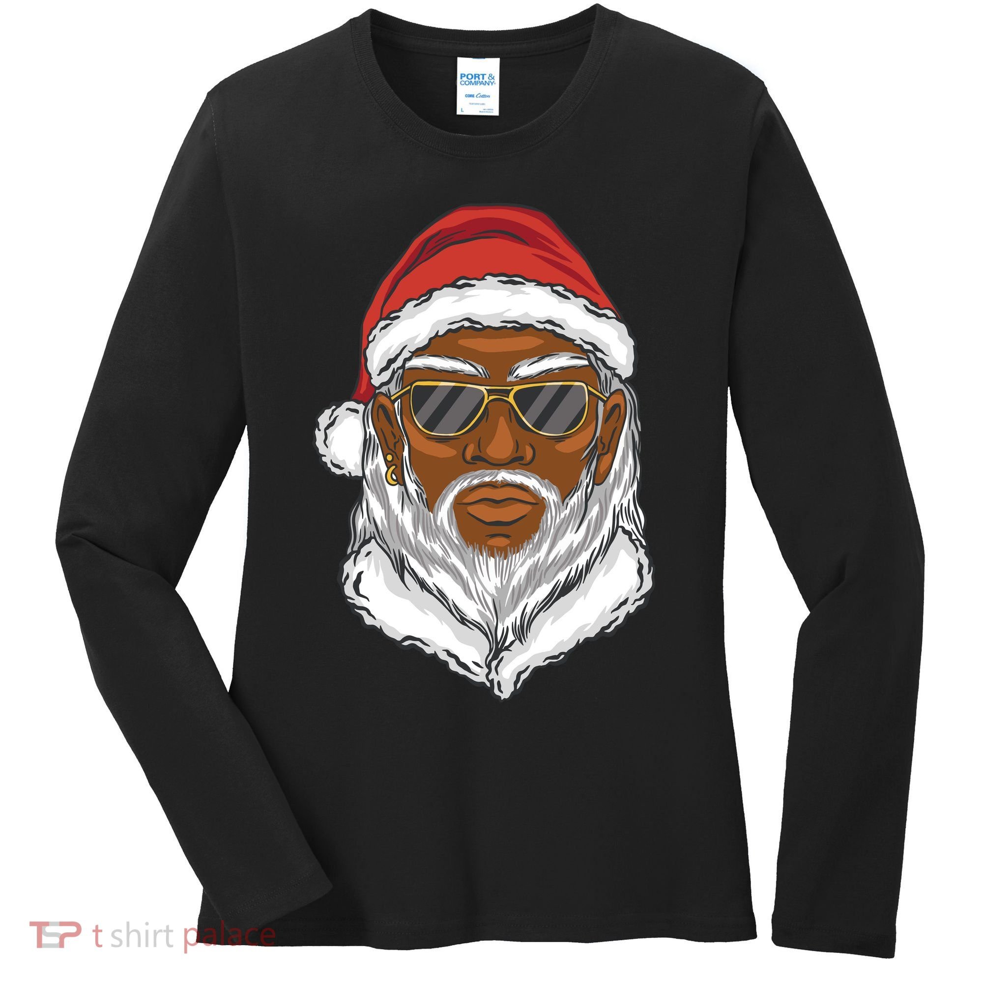 Black Santa Women's Long Sleeve Shirt