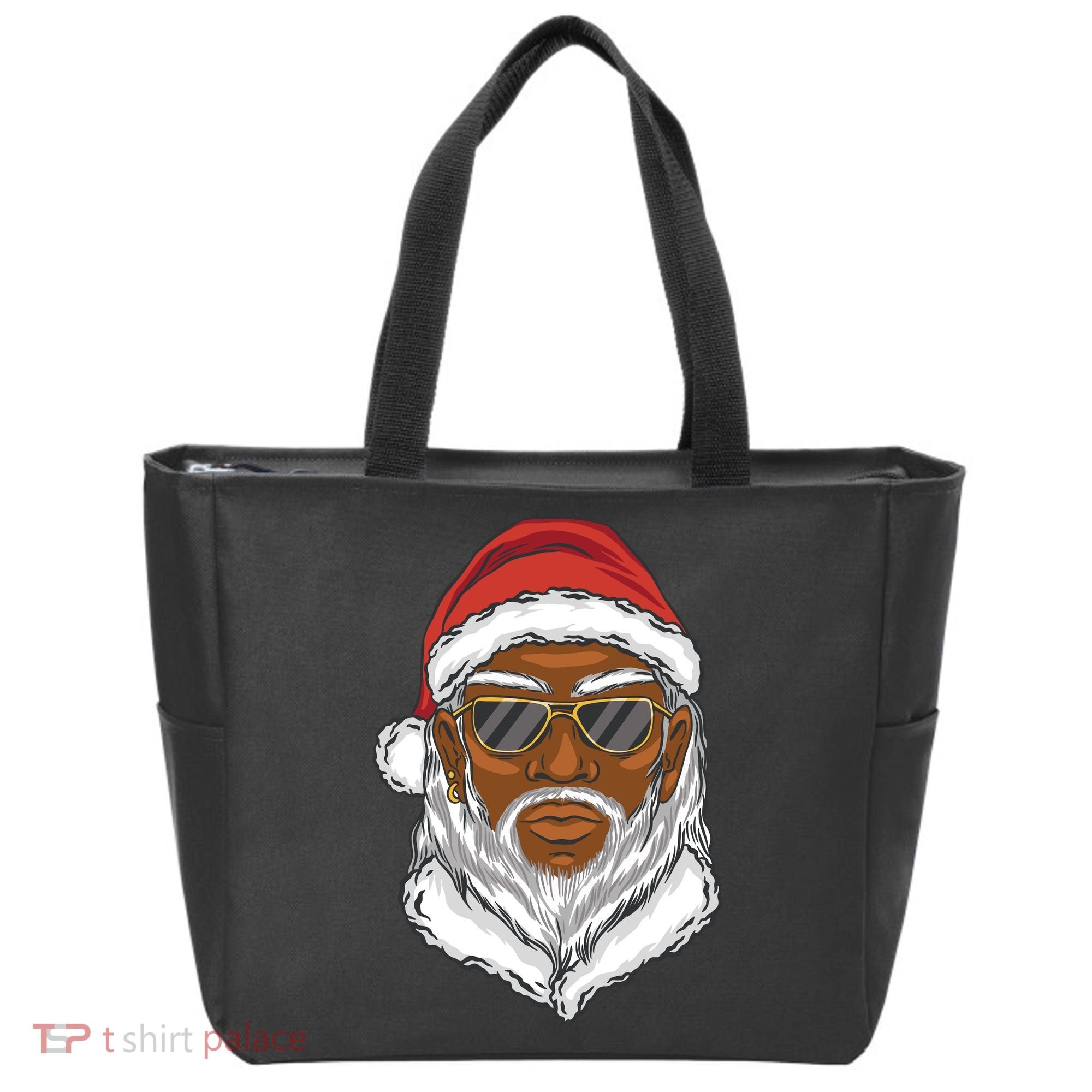 Black Santa Tote Bag