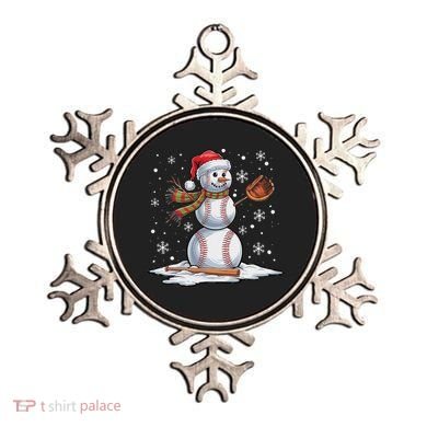 Baseball Snowman Baseball Player Santa Hat Christmas Funny Ornament