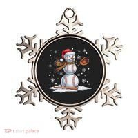 Baseball Snowman Baseball Player Santa Hat Christmas Funny Ornament thumb 0