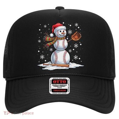 Baseball Snowman Baseball Player Santa Hat Christmas Funny Hat