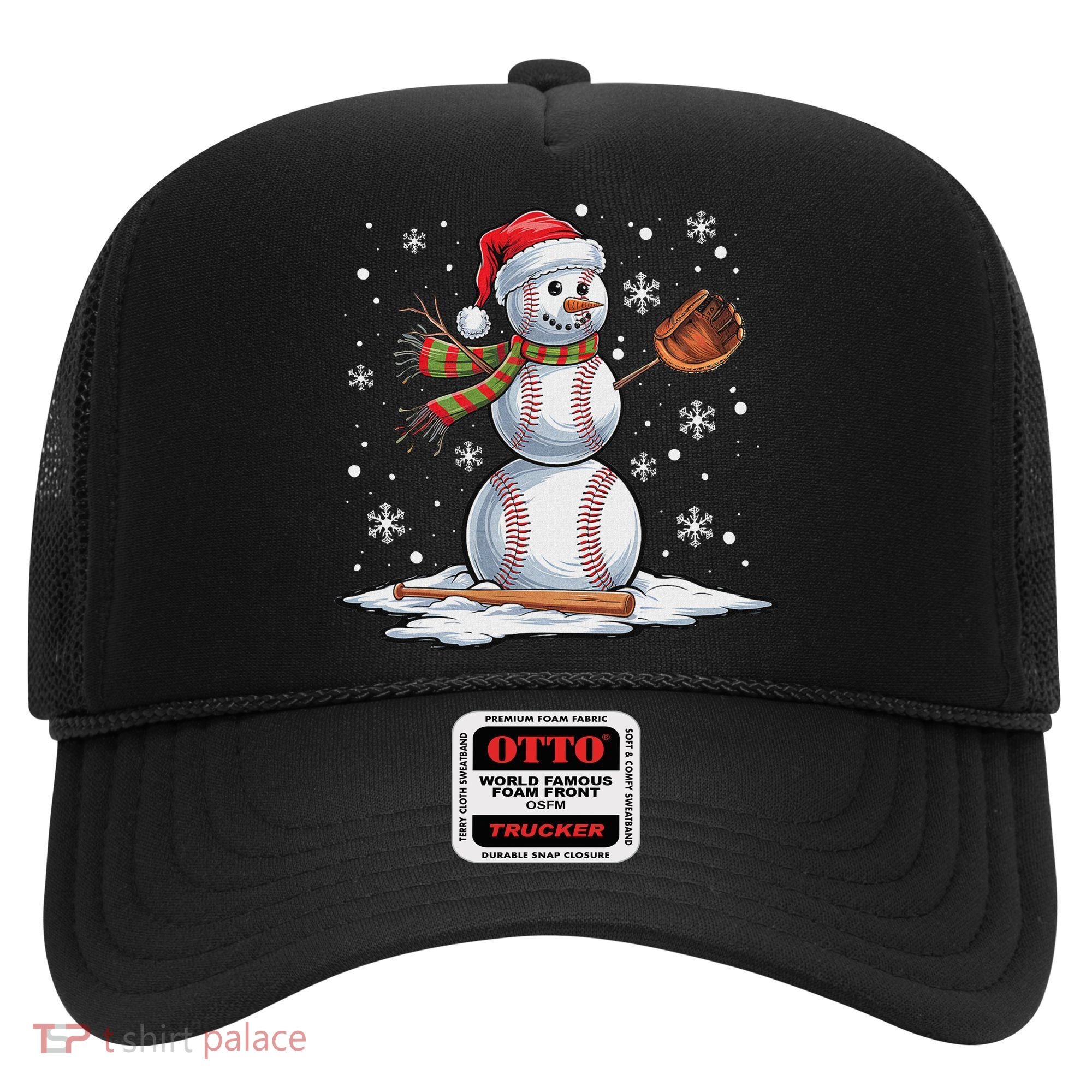 Baseball Snowman Baseball Player Santa Hat Christmas Funny Hat