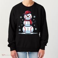 Baseball Snowman Women's Sweatshirt thumb 0