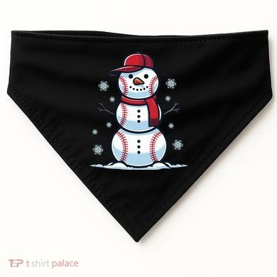 Baseball Snowman USA-Made Doggie Bandana