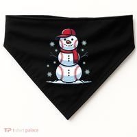 Baseball Snowman USA-Made Doggie Bandana thumb 0
