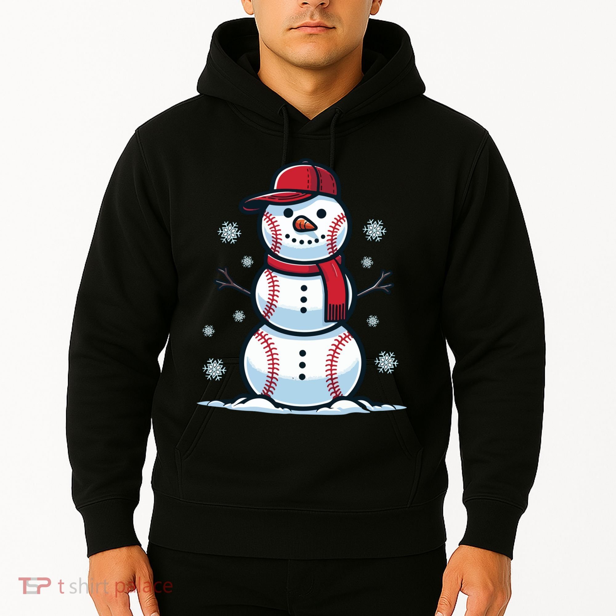 Baseball Snowman Hoodie