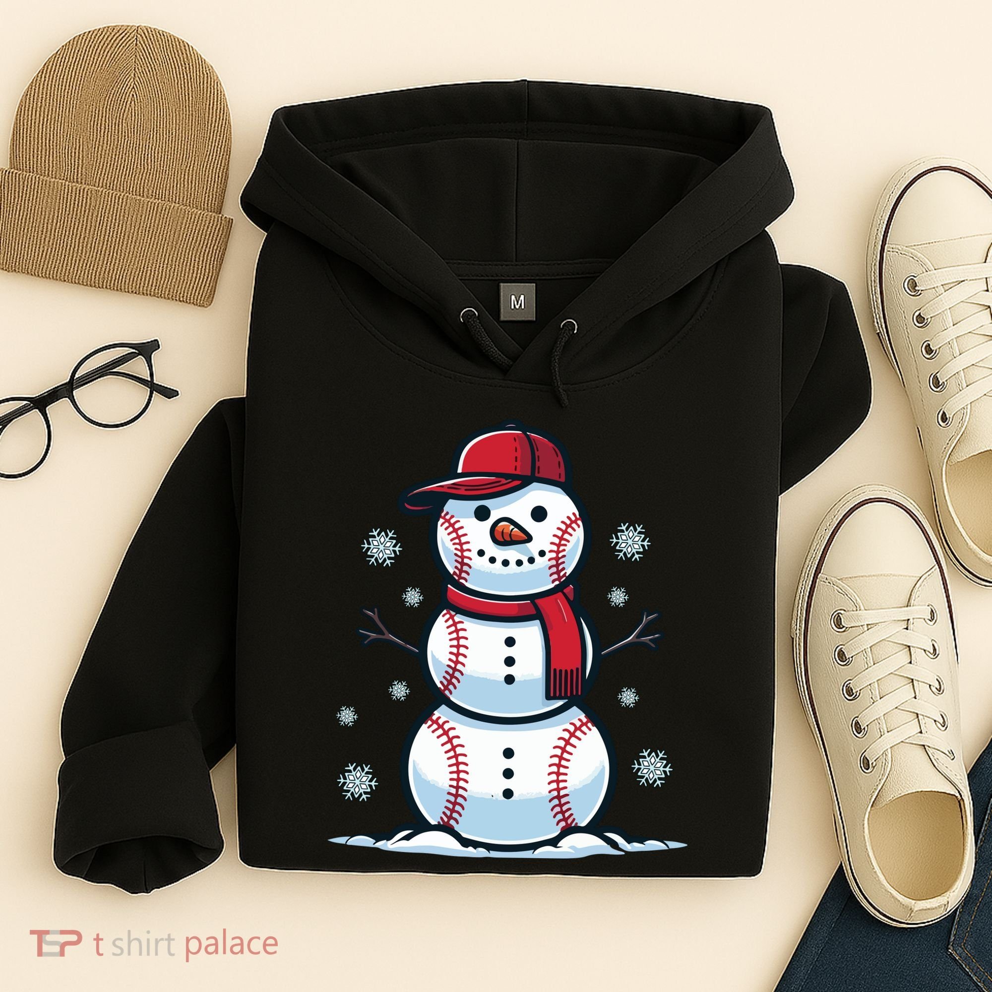 Baseball Snowman Hoodie