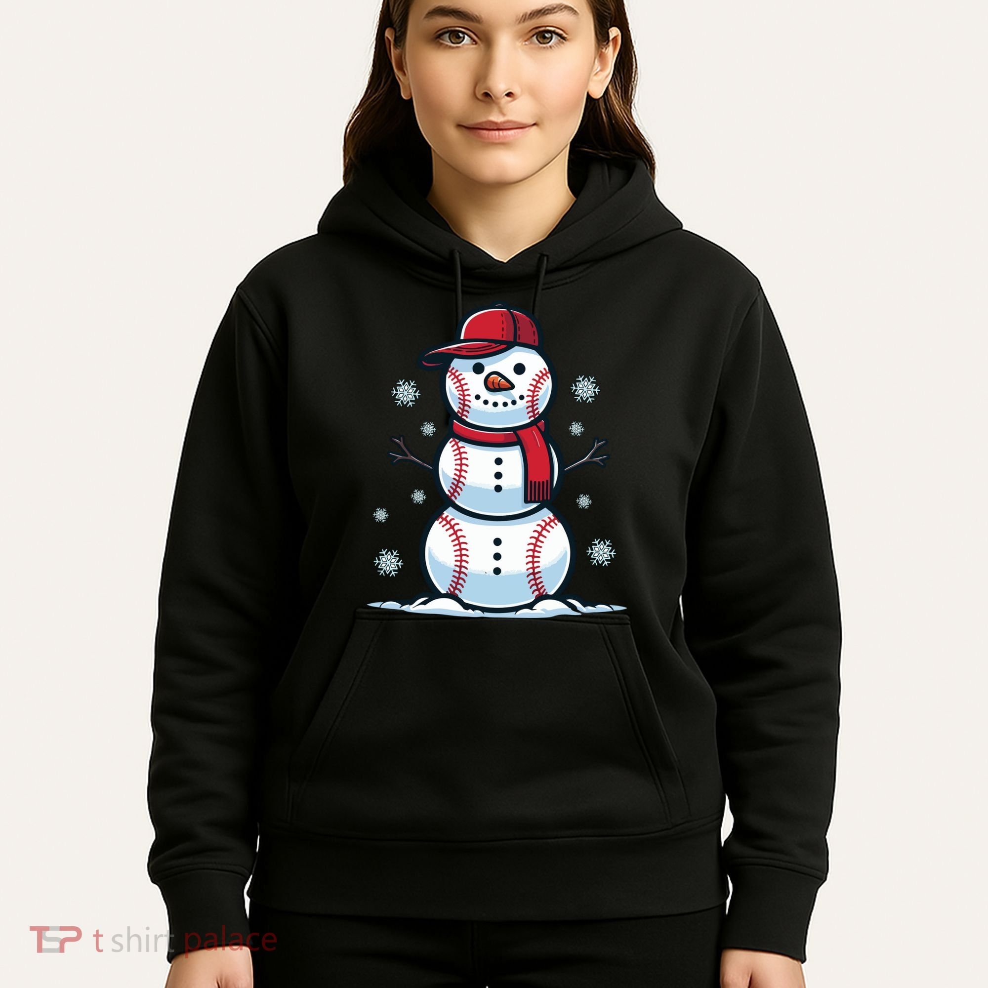 Baseball Snowman Hoodie