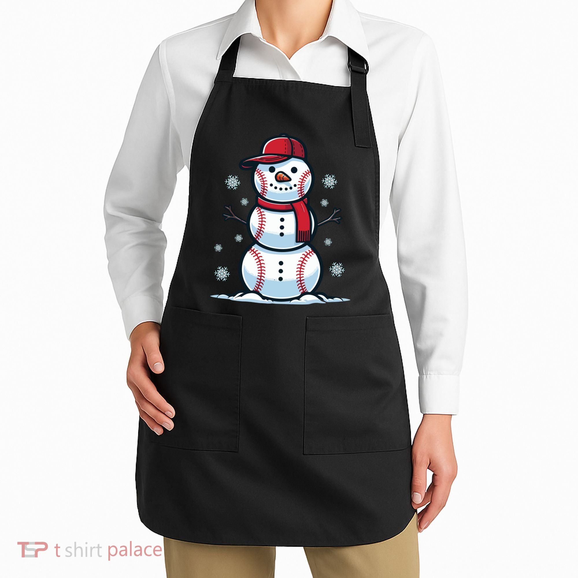 Baseball Snowman Apron