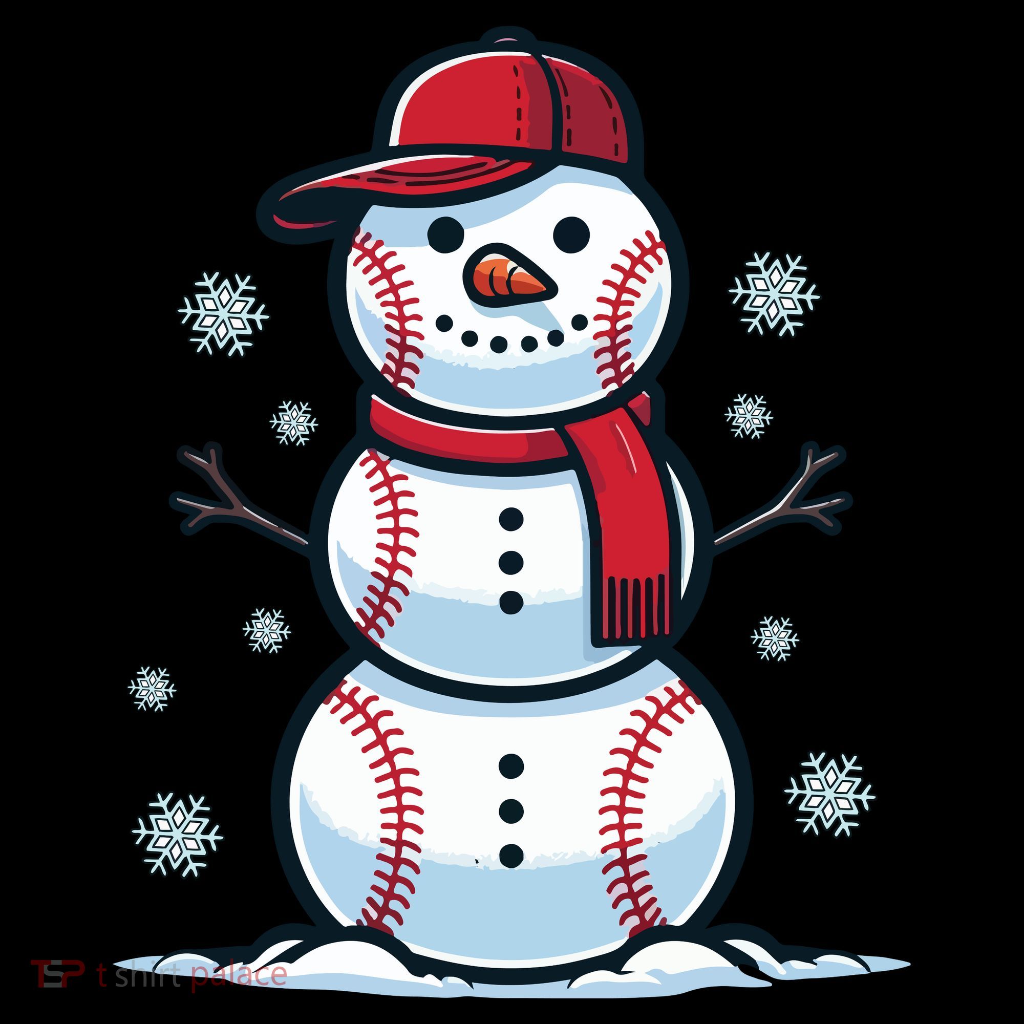 Baseball Snowman Bucket Hat