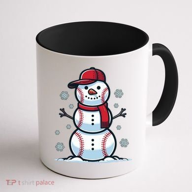 Baseball Snowman Coffee Mug back