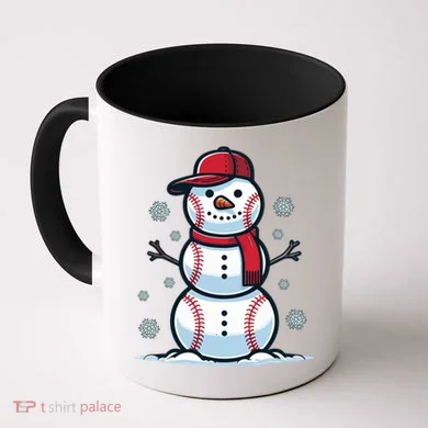 Baseball Snowman Coffee Mug