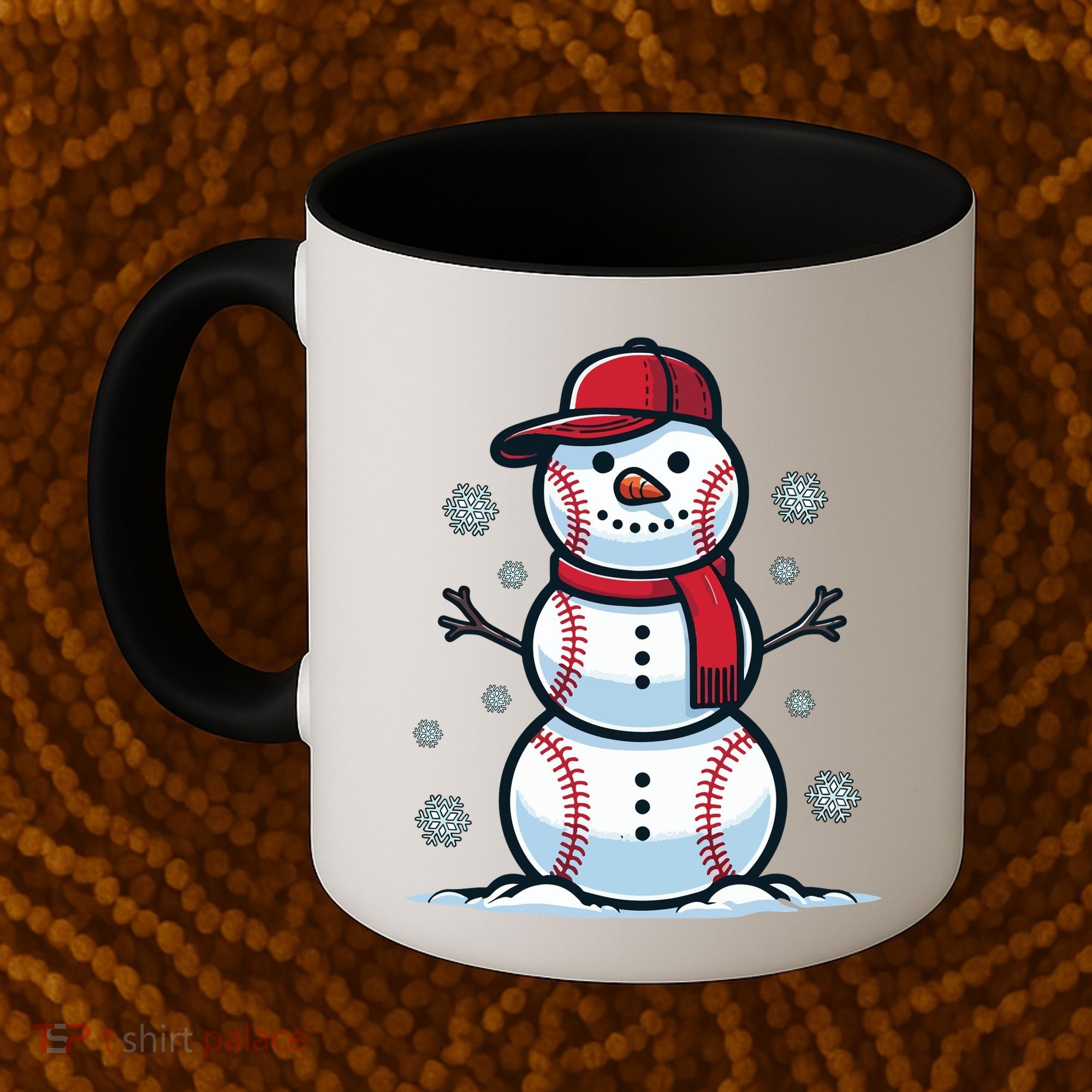 Baseball Snowman Coffee Mug