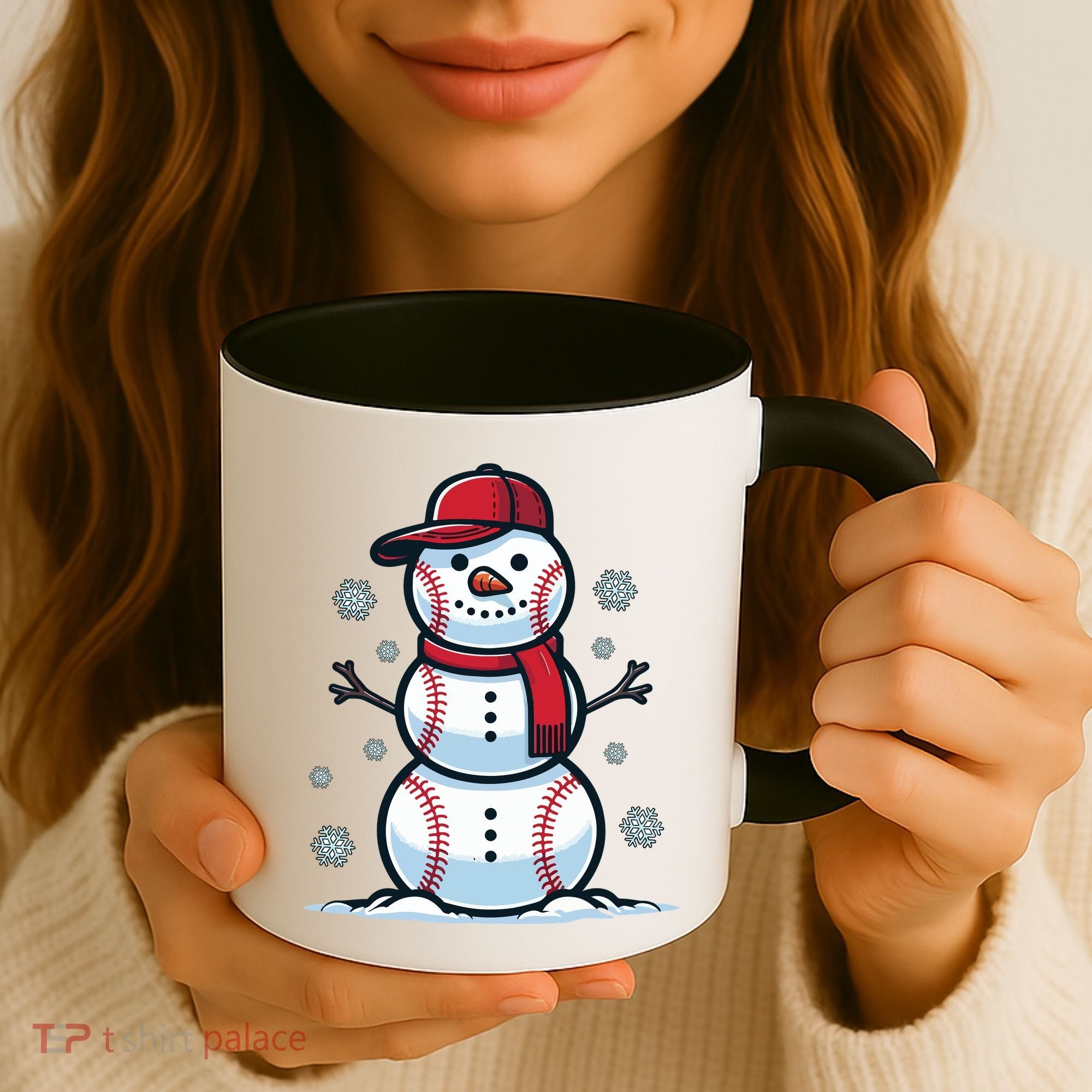 Baseball Snowman Coffee Mug