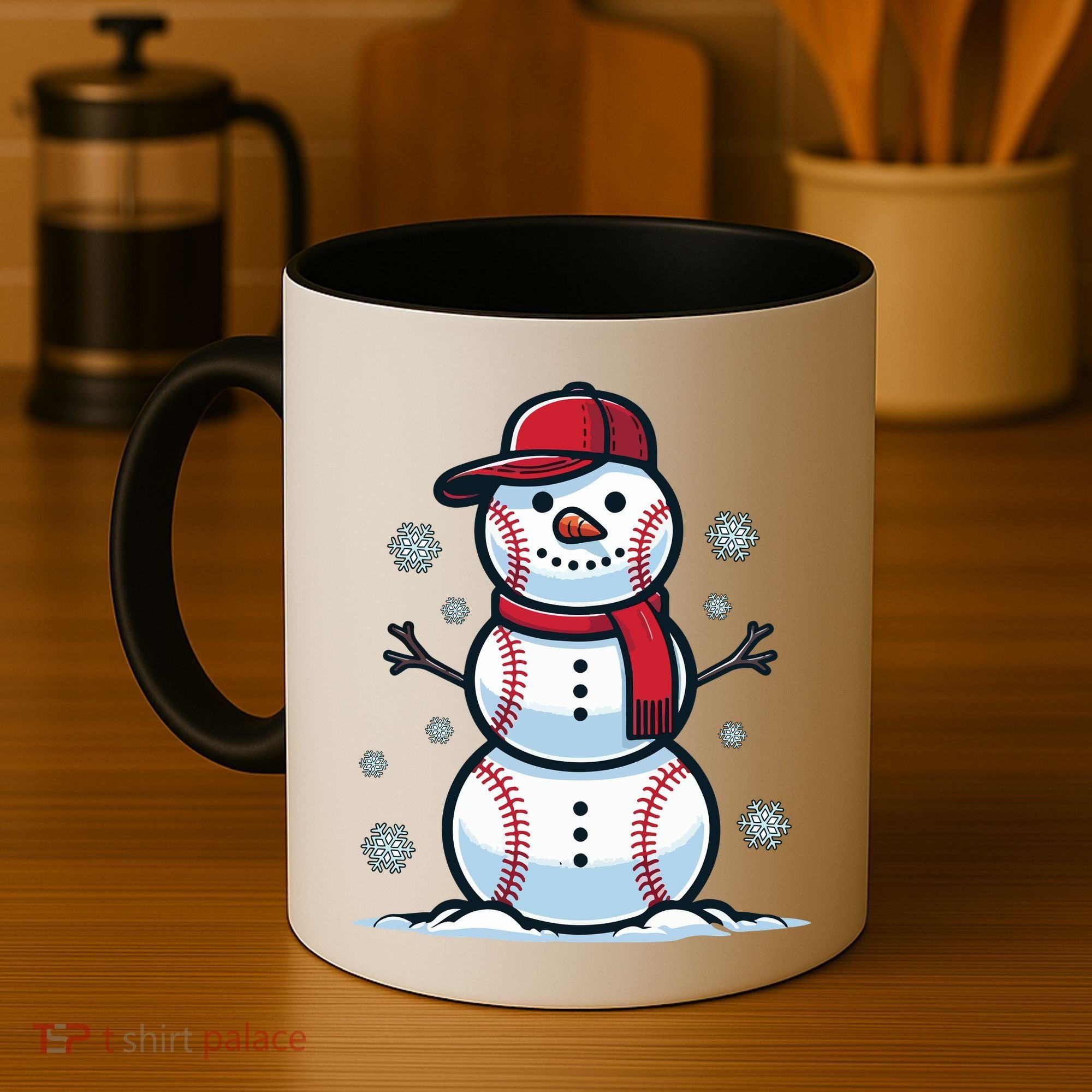 Baseball Snowman Coffee Mug
