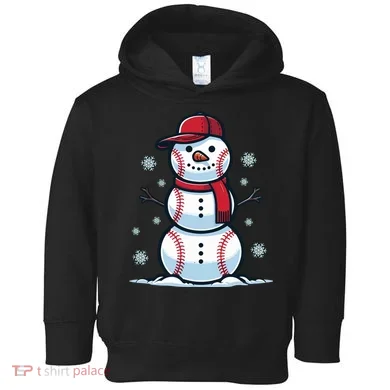 Baseball Snowman Toddler Hoodie