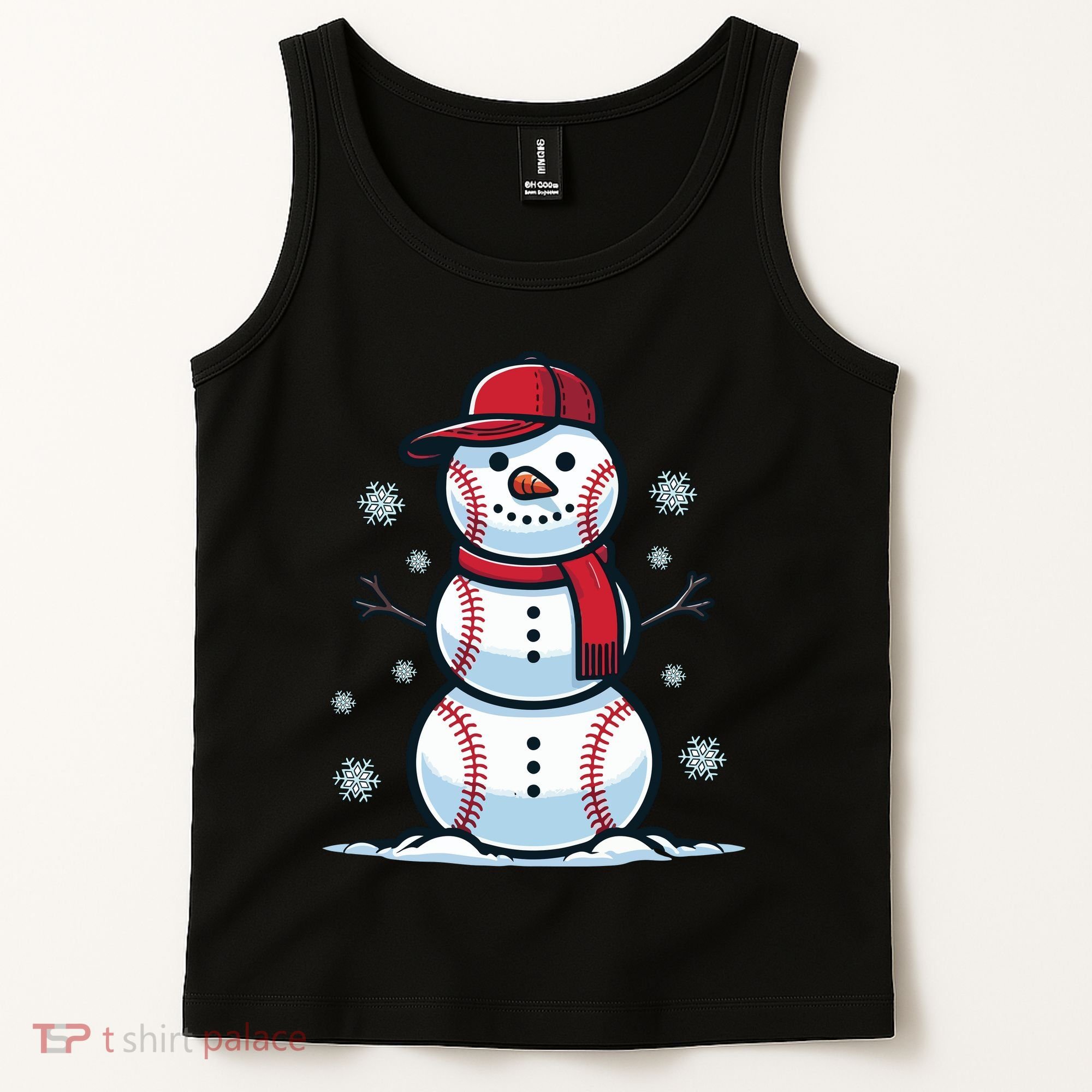 Baseball Snowman Tank Top