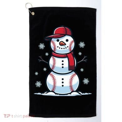 Baseball Snowman Golf Towel