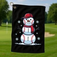 Baseball Snowman Golf Towel thumb 1