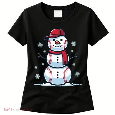 Baseball Snowman Women's T-Shirt