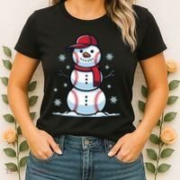 Baseball Snowman Women's T-Shirt thumb 2