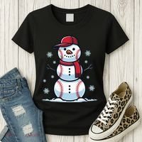 Baseball Snowman Women's T-Shirt thumb 3