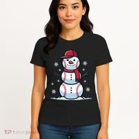 Baseball Snowman Women's T-Shirt thumb 4