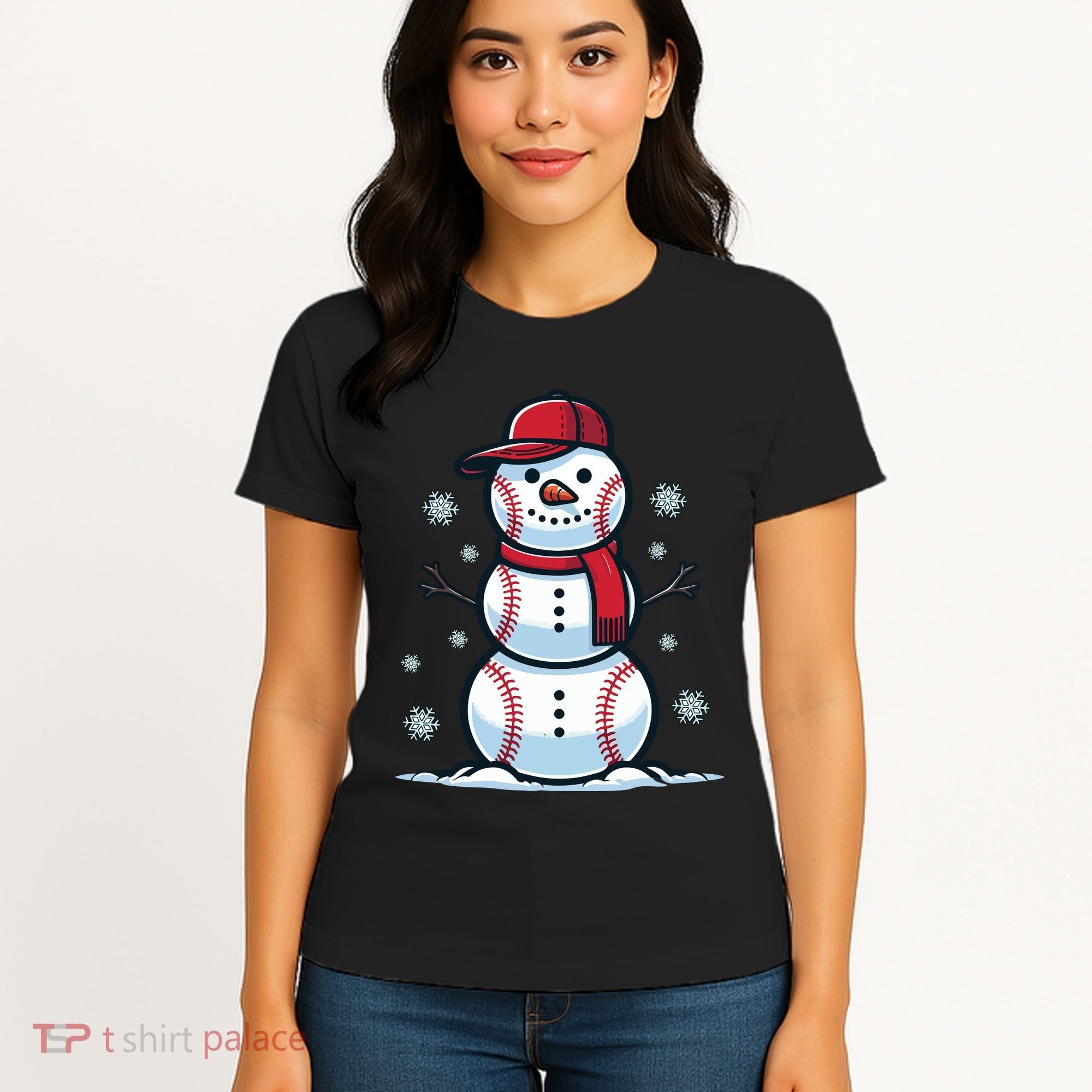 Baseball Snowman Women's T-Shirt