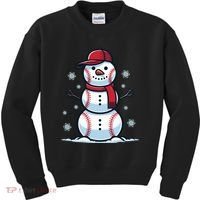 Baseball Snowman Kids Sweatshirt thumb 0