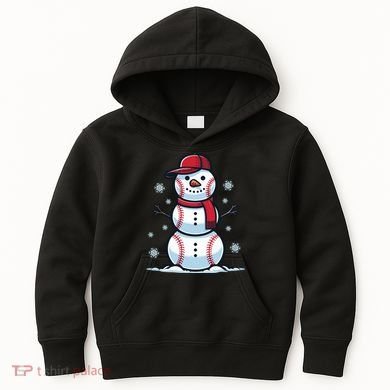 Baseball Snowman Kids Hoodie