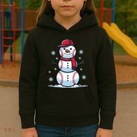 Baseball Snowman Kids Hoodie thumb 3
