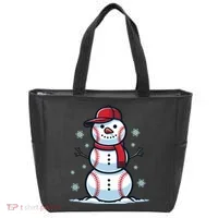 Baseball Snowman Tote Bag thumb 0