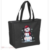 Baseball Snowman Tote Bag thumb 2