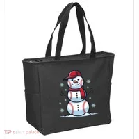 Baseball Snowman Tote Bag thumb 2