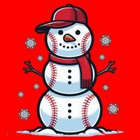 Baseball Snowman Santa Hat thumb 1
