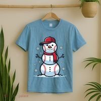 Baseball Snowman T-Shirt thumb 2