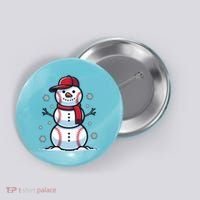 Baseball Snowman Button thumb 0