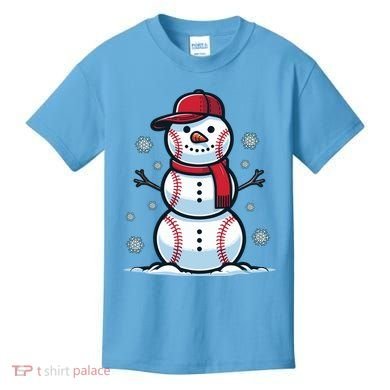 Baseball Snowman Kids T-Shirt