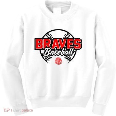 Baseball Sport Braves Baseball Kids Sweatshirt