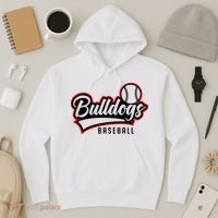 Baseball Sport Bulldog Baseball Hoodie thumb 3