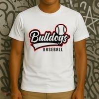 Baseball Sport Bulldog Baseball T-Shirt thumb 3