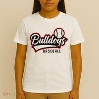 Baseball Sport Bulldog Baseball T-Shirt thumb 4