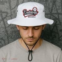 Baseball Sport Bulldog Baseball Bucket Hat thumb 2