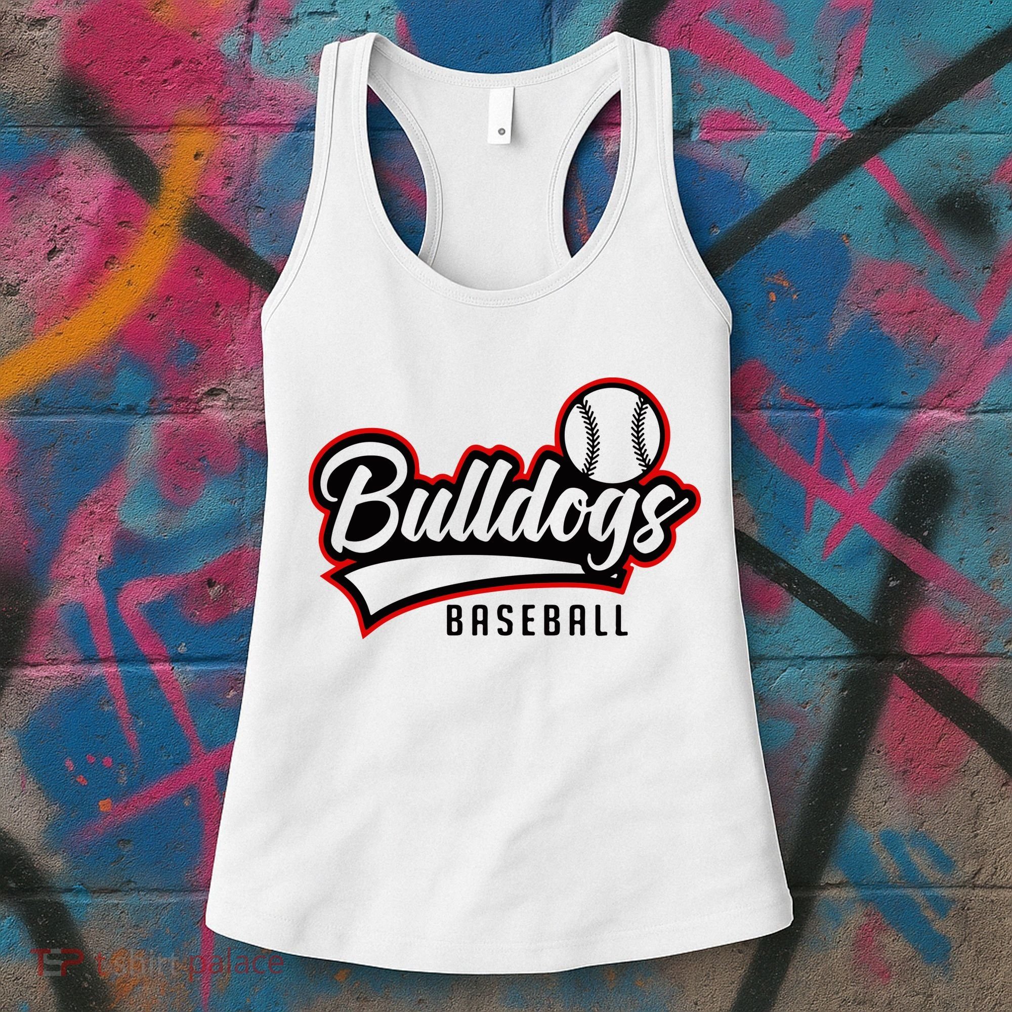 Baseball Sport Bulldog Baseball Women's Tank Top