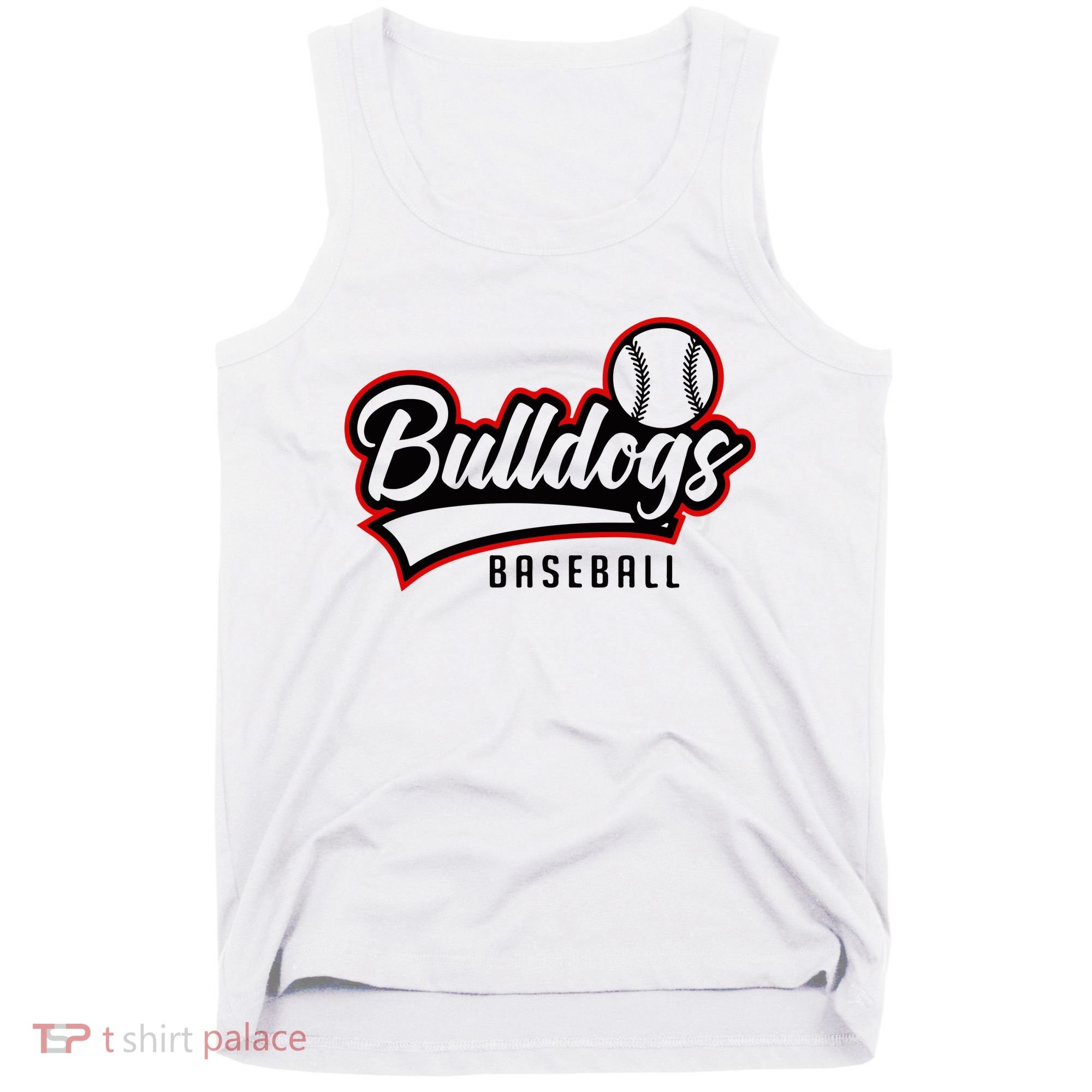 Baseball Sport Bulldog Baseball Tank Top
